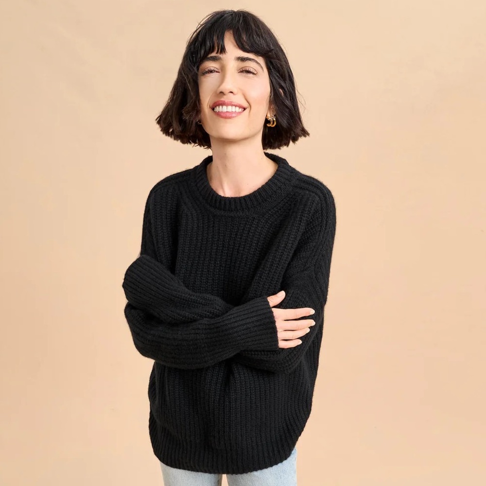La Ligne Ribbed Black Marin Sweater